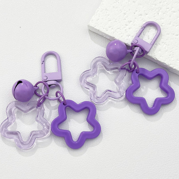 Wholesale Cute Star and Bell Design Plastic Resin Keychain Pendant MOQ≥5