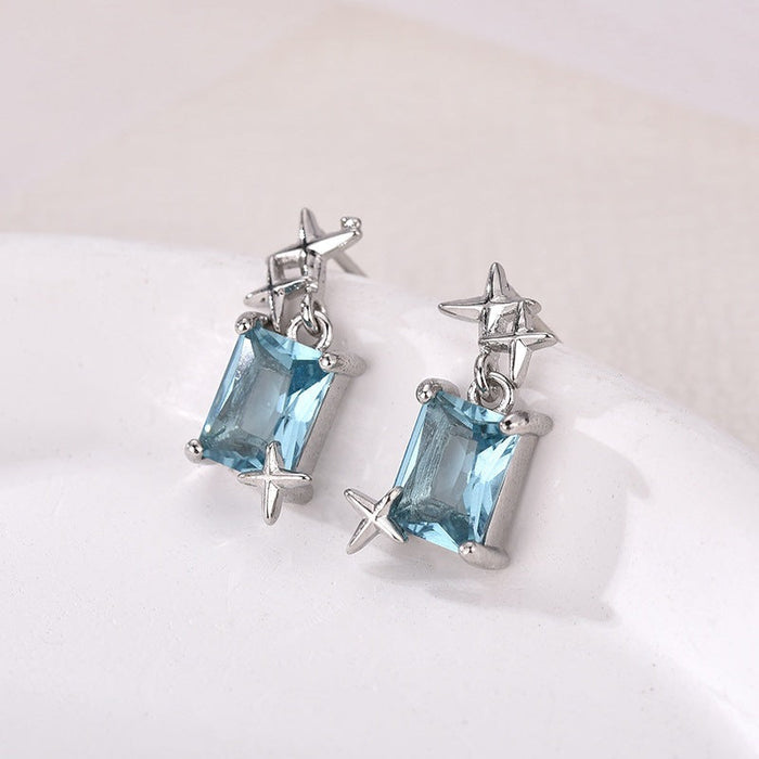 Wholesale silver-plated four-star earringsJDC-ES-JHF009