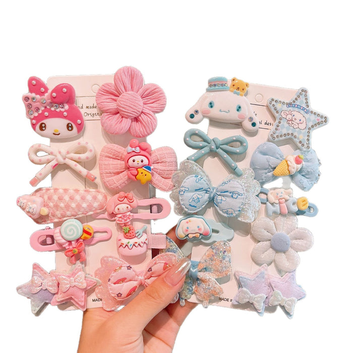 Wholesale Kids Bow Fabric Flower Hair Clip