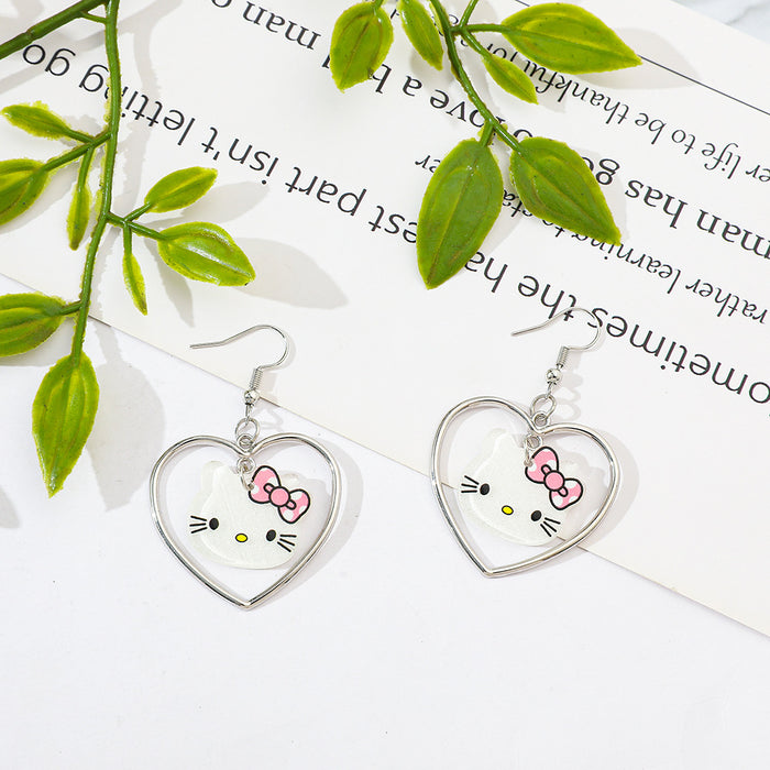 Wholesale cute cartoon character heart-shaped trendy necklaces and earrings.