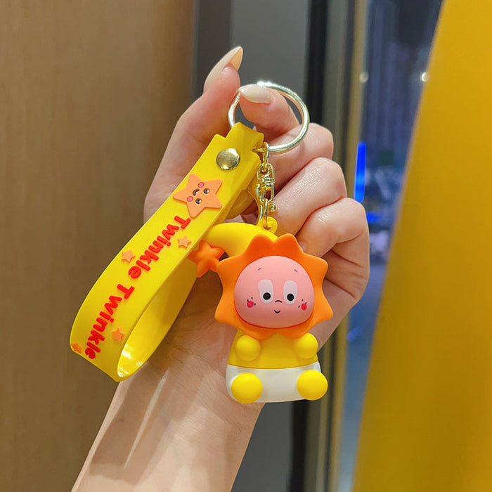 Wholesale Cartoon Star Character 3D PVC Keychain Bag Charm Stylish Student Backpack Pendant Birthday Gift Boutique Resale
