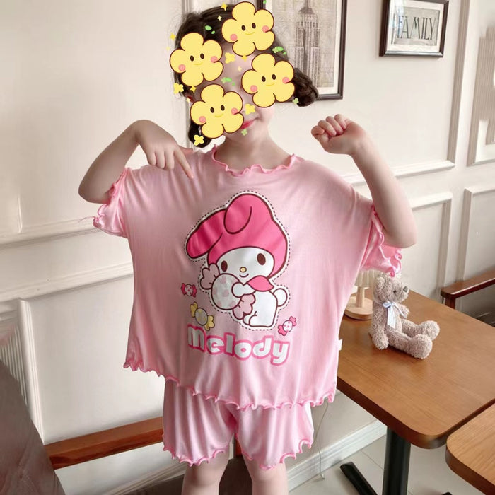 Wholesale Summer Short Sleeve Cute Cartoon Children Pajama Set JDC-PJ-XiaoHZ004