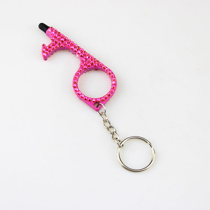 Wholesale Alloy Multifunctional Double-sided Diamond Door Opener Keychain JDC-KC-TouMS032