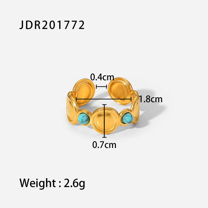 Wholesale Natural stone ring, versatile gemstone bracelet, titanium steel open ring