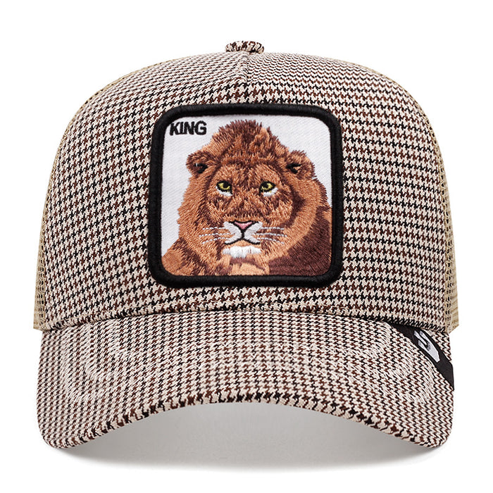 Wholesale Plaid Animal Cotton and Linen Baseball Cap JDC-FH-JingK010