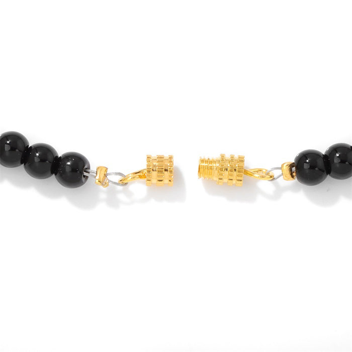 Wholesale 6mm stone bead screw clasp necklace card packaging choker necklace