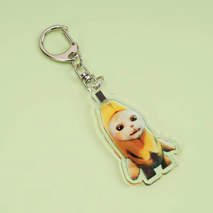 Wholesale Acrylic Banana Cat Cartoon Keychain JDC-KC-QiTong001