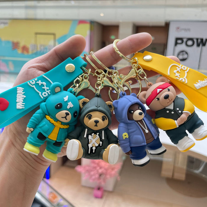 Wholesale Cute dressing keychain, exquisite and creative small gift, backpack pendant, cartoon doll, car keychain