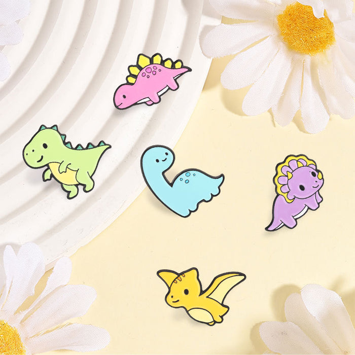 Wholesale Cute Dinosaur Enamel Brooch Pin Fashion Animal Badge For Backpack Bag Charm Boutique Gift Accessory