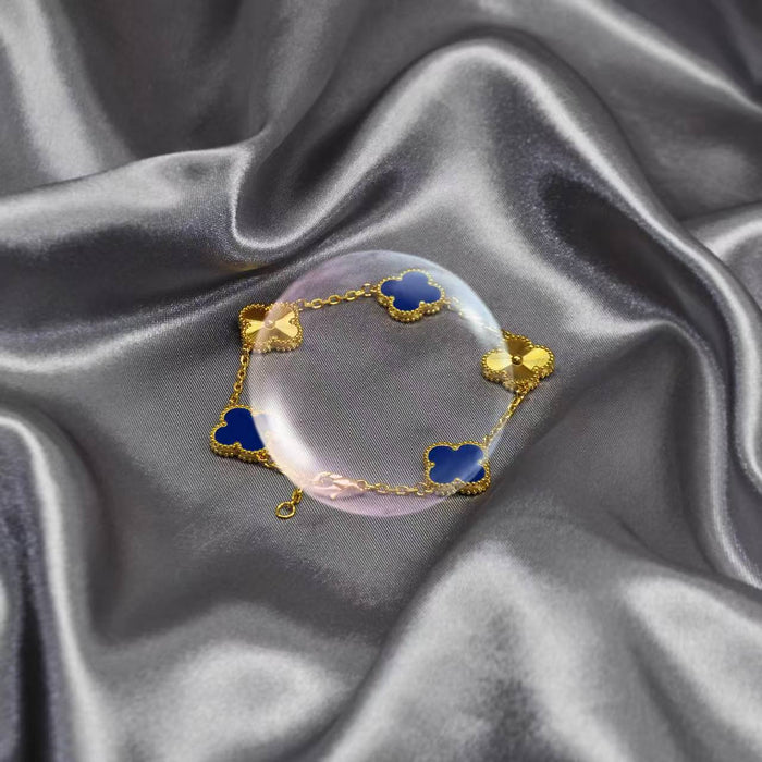 Wholesale Stylish Four Leaf Clover Bracelet In Gold Stainless Steel Chic Gift For Everyday Wear