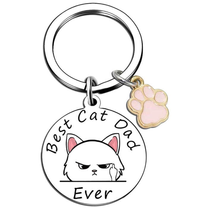 Wholesale Stainless steel letter element round keychain