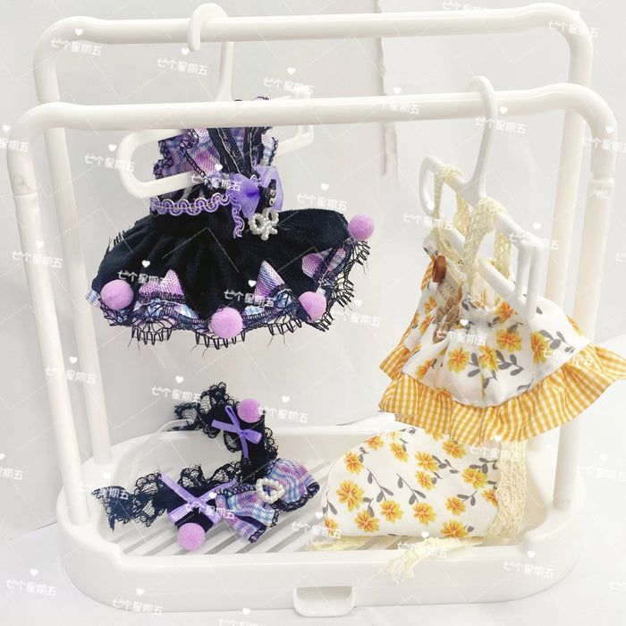 Wholesale Cotton Doll Clothes Hanger Mini Pantyhose Clothes Support Hanger Drying Rack Double-Layer Storage Rack