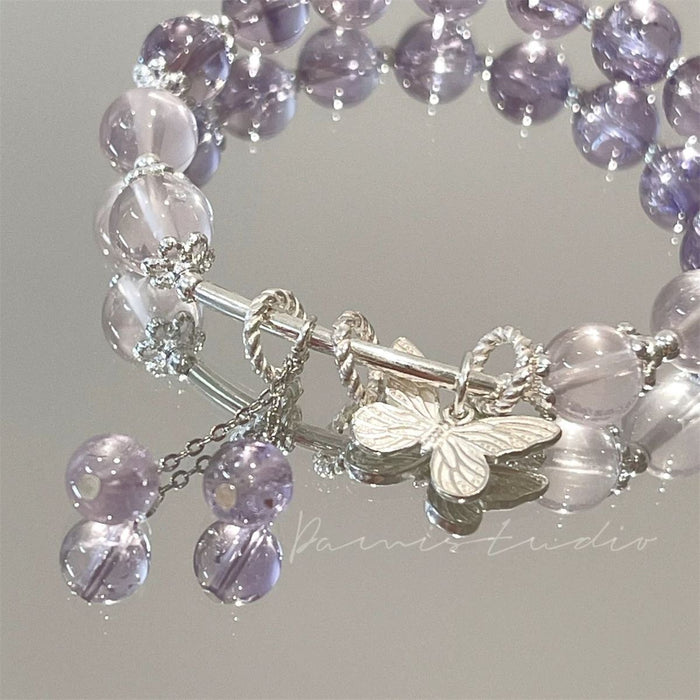 Wholesale Butterfly Imitation Amethyst Bracelet