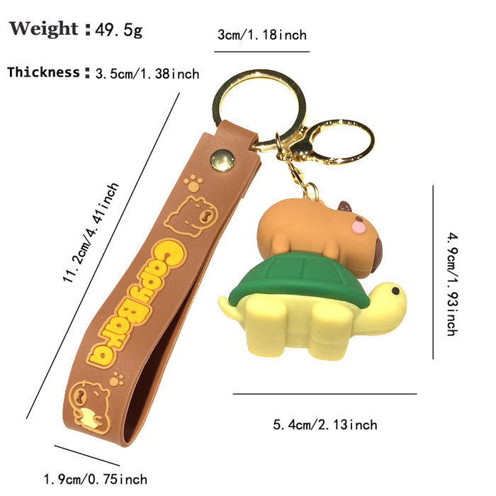 Wholesale Stylish Cartoon Capybara Keychain Car Key Accessory PVC Resale Gift MOQ≥2