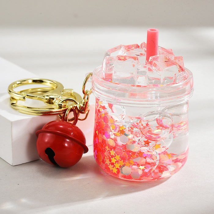 Wholesale Acrylic oil-filled pendant,  glow-in-the-dark iceberg cup keychain