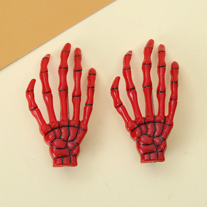 Wholesale  Ghost Hand Hair Clip Red Gothic Side Clip Women S Fashion Accessory Boutique Resale Gift