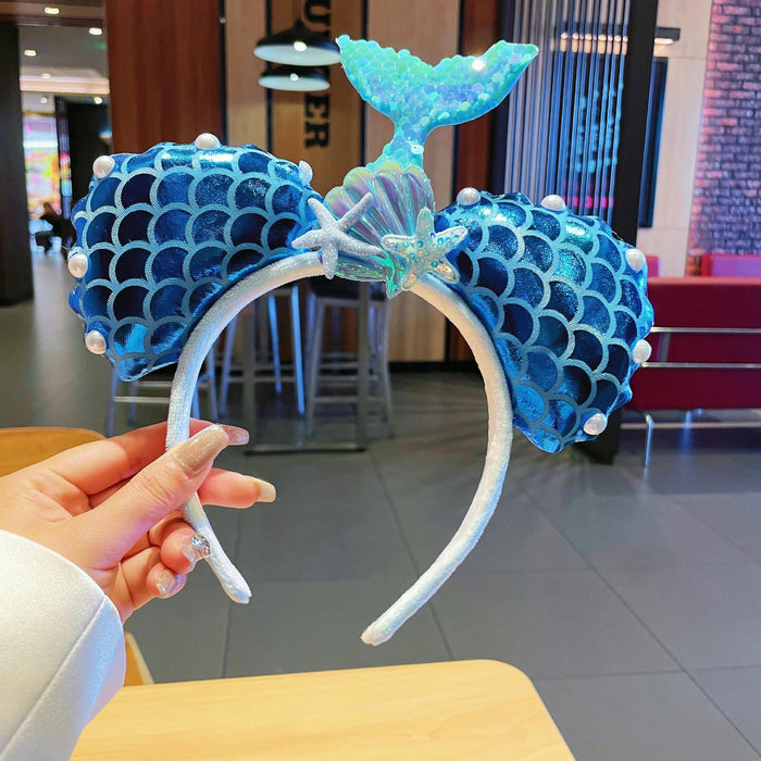 Wholesale hair accessories face wash cute funny mermaid cartoon headband headdress