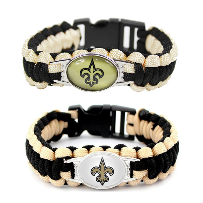 Wholesale rugby team rope woven bracelet