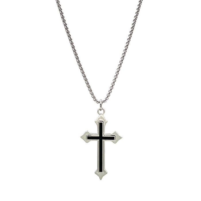 Wholesale Cross necklace for men and women, Instagram trendy couple, bouncing disco pendant, personalized student, hip-hop style, design sense, niche necklace