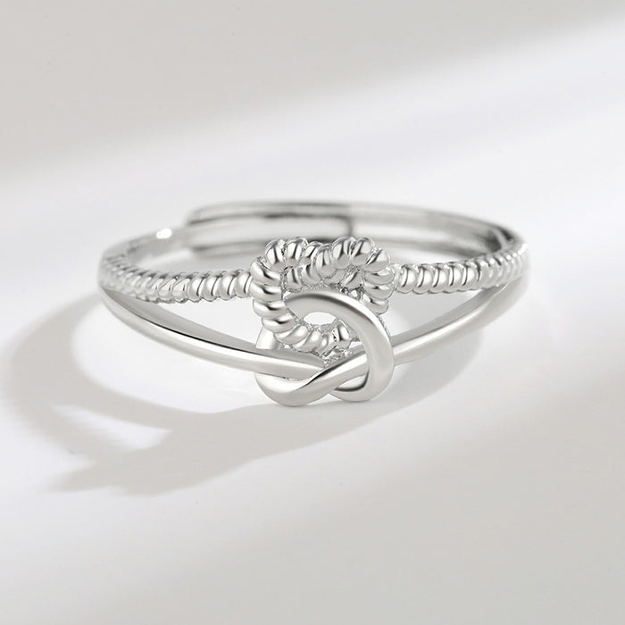 Wholesale double love twist ring female open Index ring