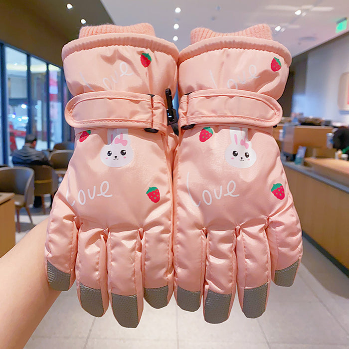 Wholesale Cartoon Windproof and Antifreeze Fleece-Lined Gloves