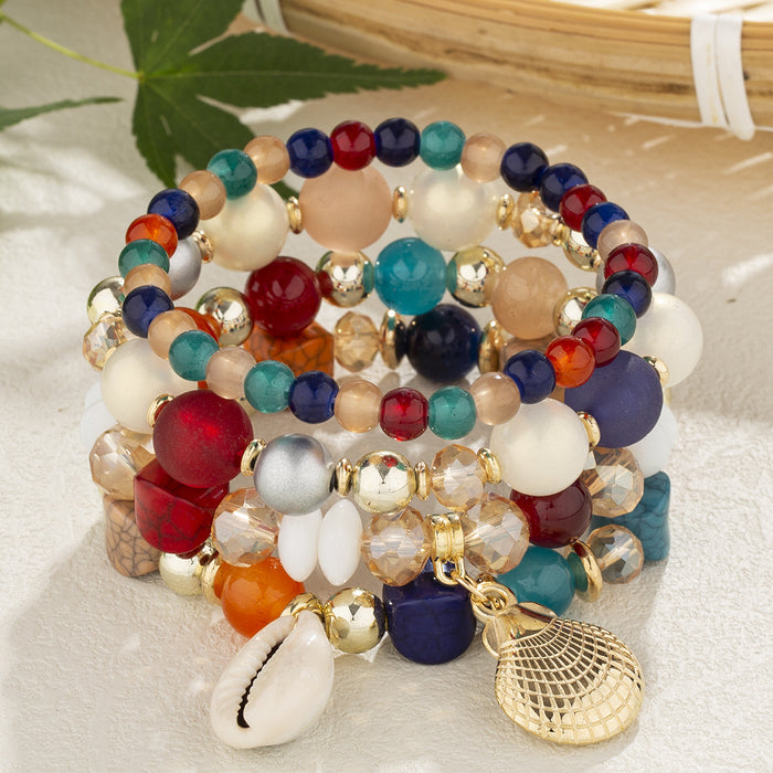 Wholesale Bohemian Shell Crystal Multi-layer Beads Bracelet JDC-BT-FeiYa007