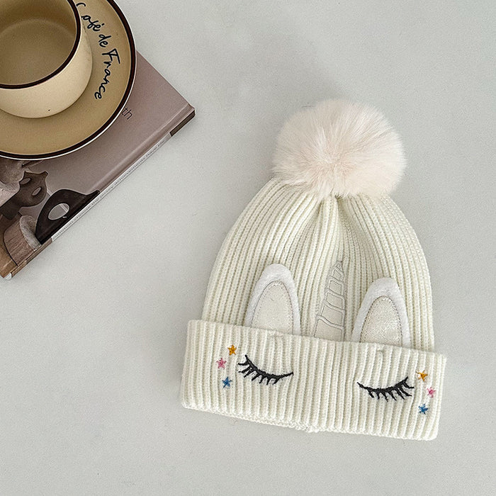 Wholesale Autumn and winter knitted wool hat double ball wool hat imitation fox fur hat