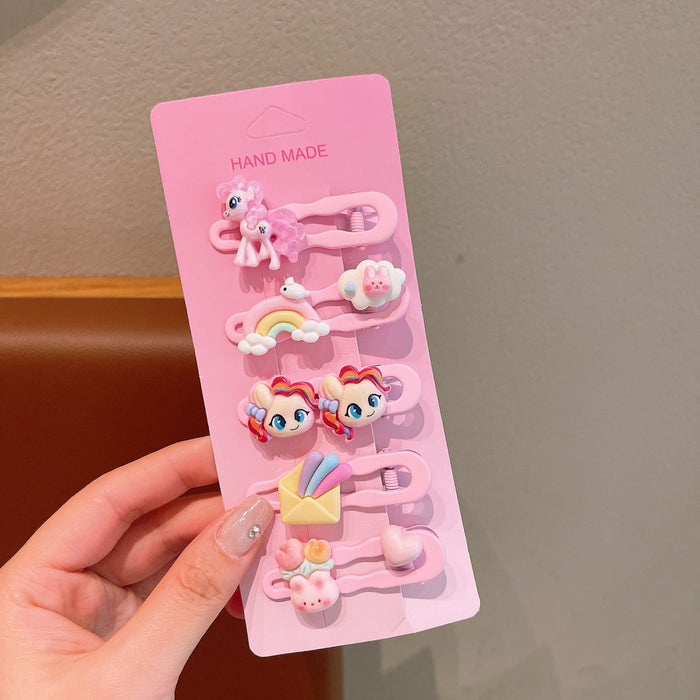 Wholesale New cartoon seamless alloy hair clip, children's hair clip without damaging hair, side clip, bangs clip
