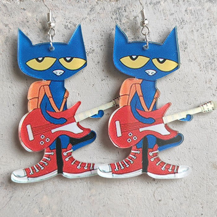 Wholesale Guitar Cat Elephant Dog Acrylic Earrings JDC-ES-HeYi099