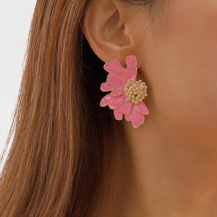 Wholesale Alloy Flower Earrings JDC-ES-QianDi022