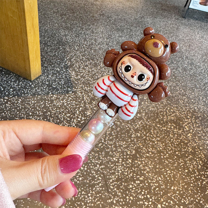 Wholesale Cartoon Cute Rabbit Press Girl' s Heart Gel Pen High Color Value Student Test Quick-drying Brush Ballpoint Pen