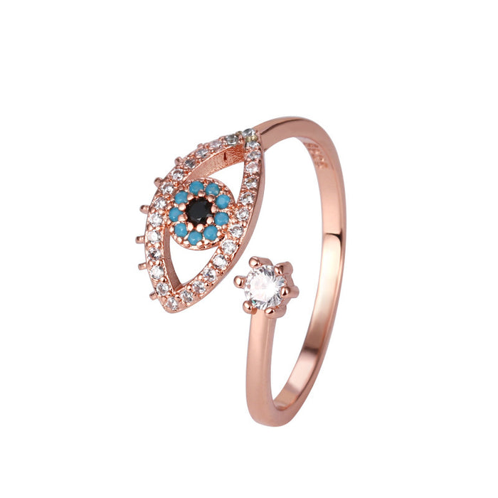Wholesale Niche design  Evil Eye Open Heart Ring