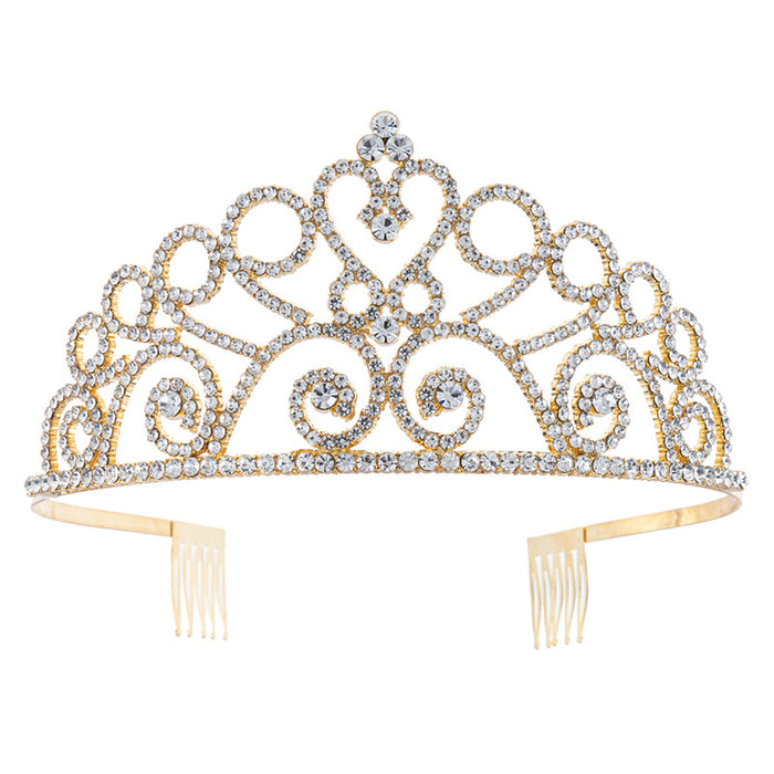 Wholesale bridal headdress alloy crown women's full diamond comb crown