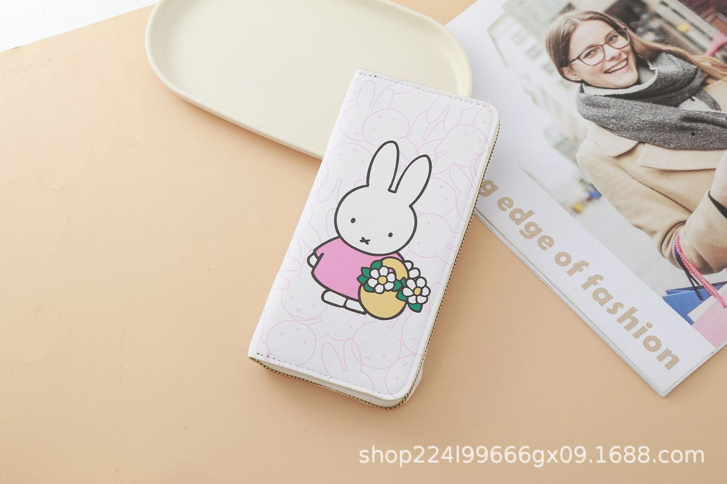Wholesale PU Leather Cartoon Rabbit Coin Purse Card Holder Wallet Color Block Everyday Fashion Accessory