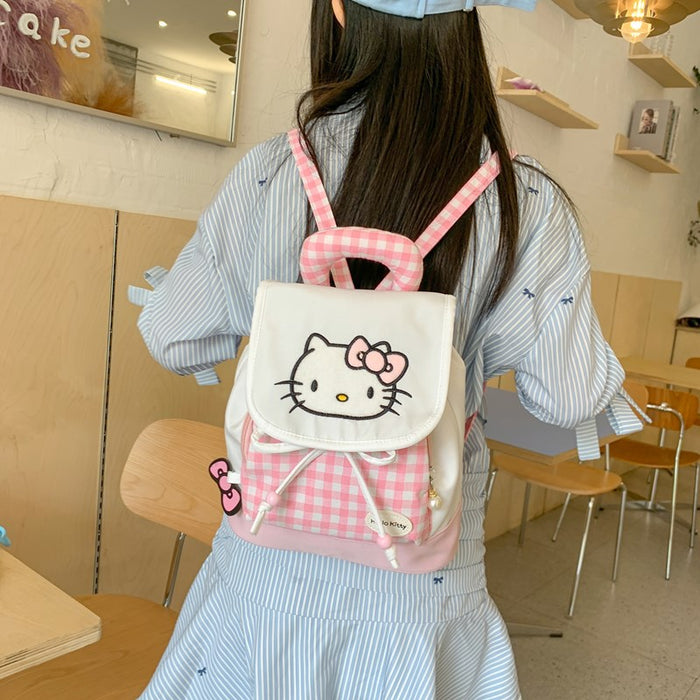 Wholesale Mini Schoolbag  Children's Backpack  Plaid Embroidered Backpack