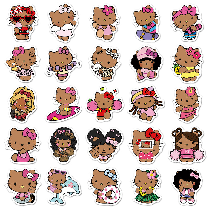 Wholesale 50pcs Black cat cartoon stickers cute personality decoration mobile phone case water cup stickers