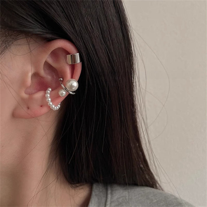 Wholesale Three-Piece Set  Pearl Ear Clip Women's  Earrings Ear Clip