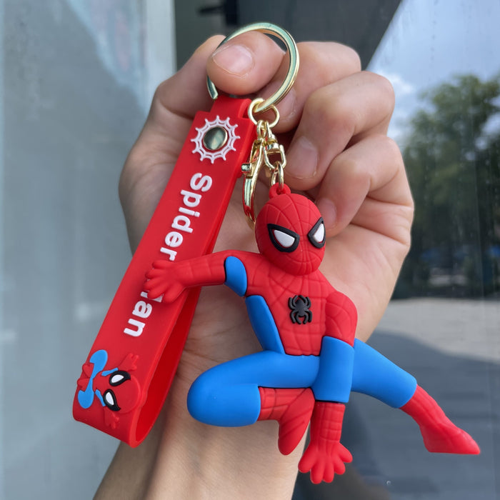 Wholesale 3D PVC Soft Rubber Keychain Cartoon Bag Charm Backpack Pendant