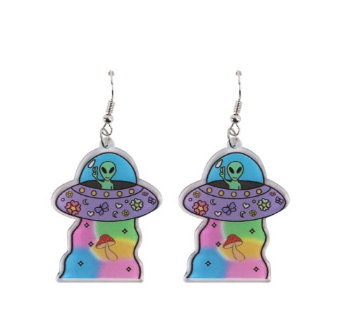 Wholesale Acrylic Alien Earrings JDC-ES-ChouD001