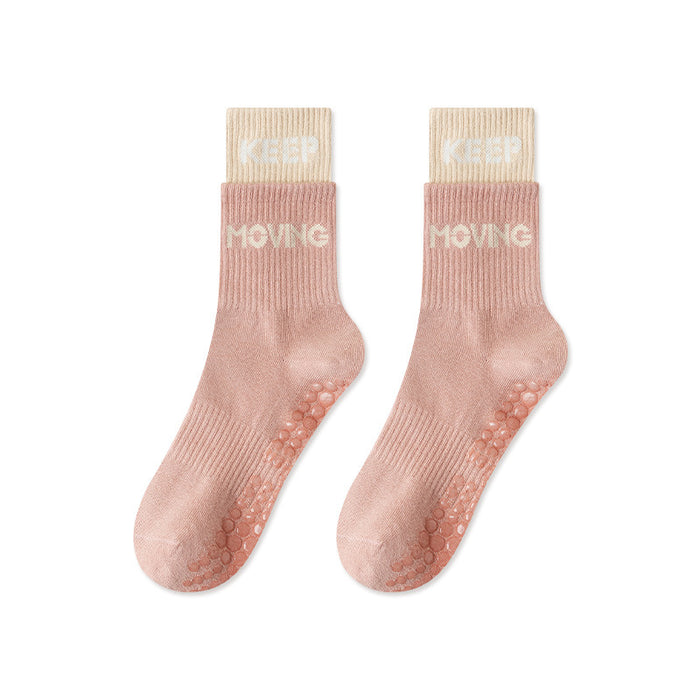 Wholesale Yoga Socks Professional Anti slip Mid tube Pilates Sports Socks