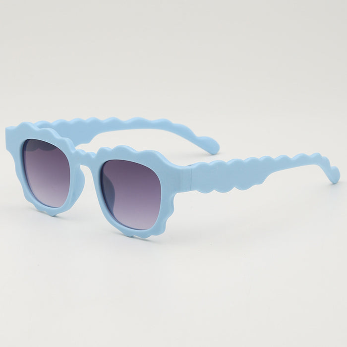Wholesale Niche wave shaped children's sunglasses, personalized retro glasses, sunglasses
