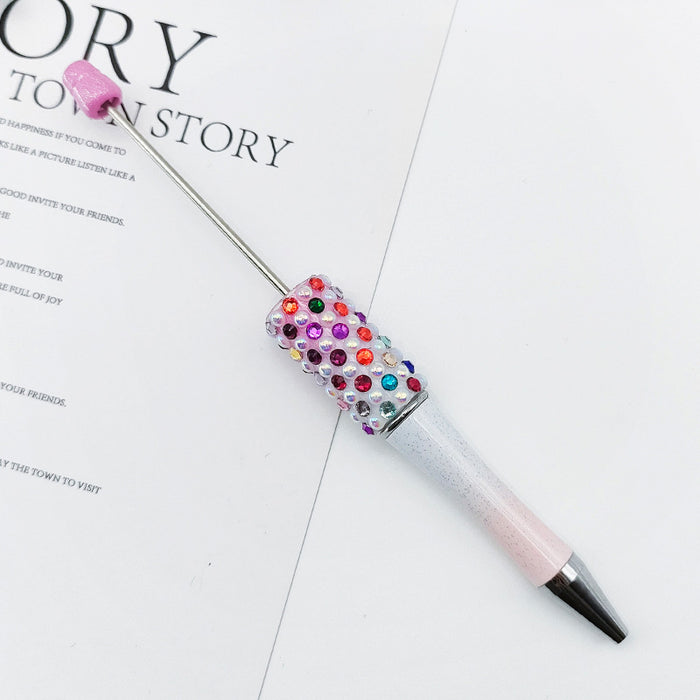 Wholesale Beadable Pens Gradient Color Candy Applied Diamond Pearl Beadable Pen JDC-PN-ShuY008