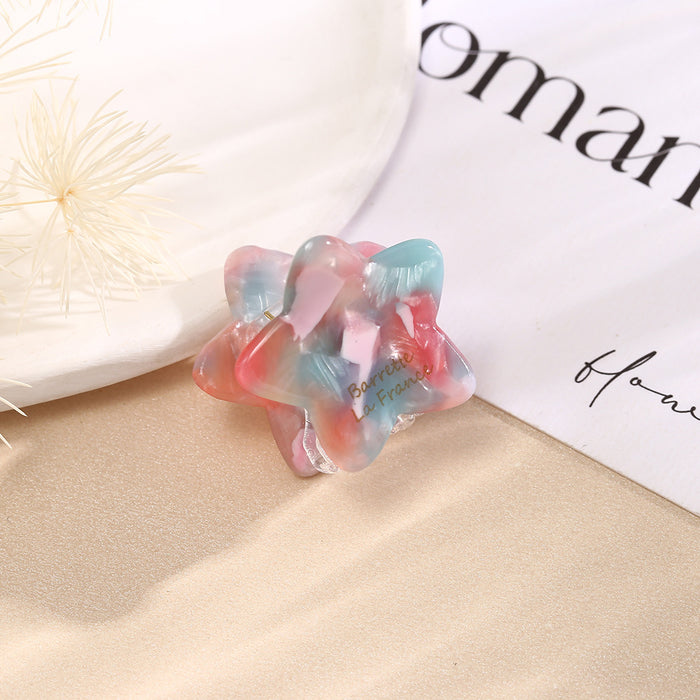 Wholesale Acetate Small Claw Clip Square Star Hollow Mermaid Color Hair Accessory