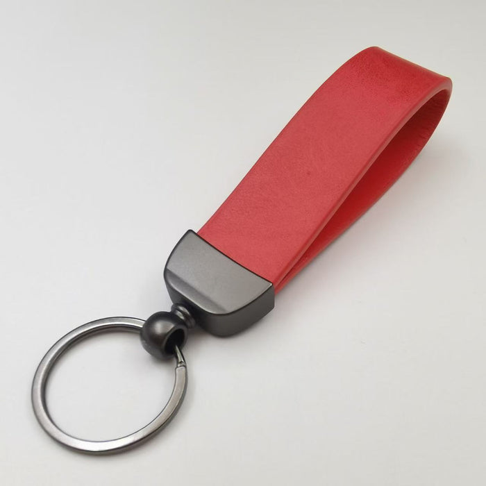 Wholesale Minimally designed car keychain with color changing leather logo, men's keychain pendant