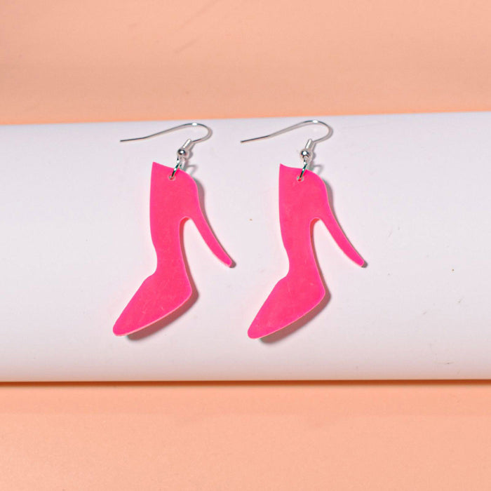 Wholesale Acrylic Rose Pink High Heels Earrings JDC-ES-Xunt001