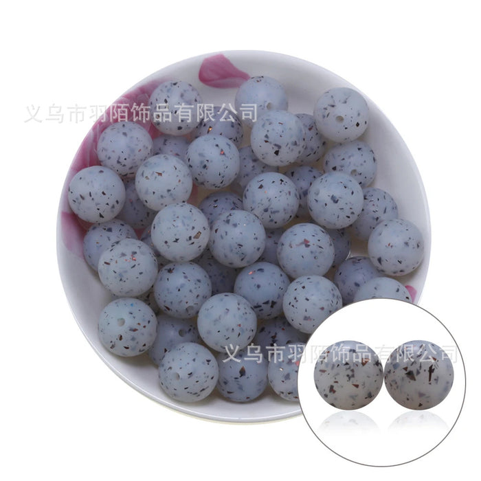 Wholesale 50pcs Platinum Glitter Silicone Beads JDC-BDS-HongZhou017