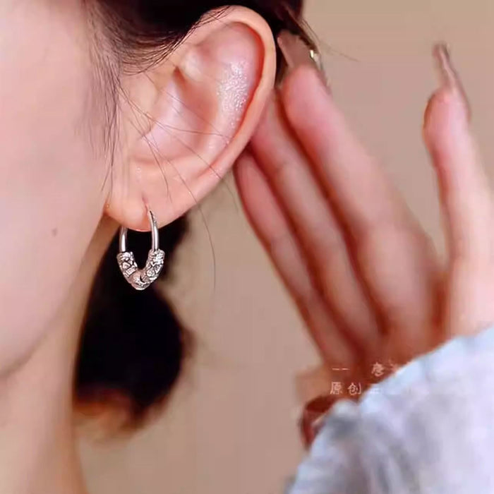 Wholesale Rotating earrings with a light luxury and niche design, simple yet fashionable and versatile earrings