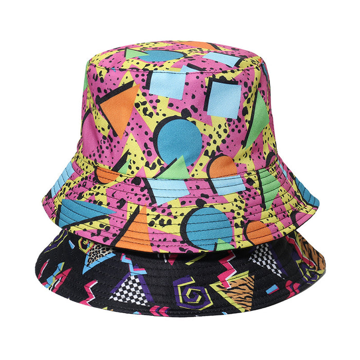 Wholesale Vintage Geometric Rhombus Leopard Bucket Hat JDC-FH-Yuanb027