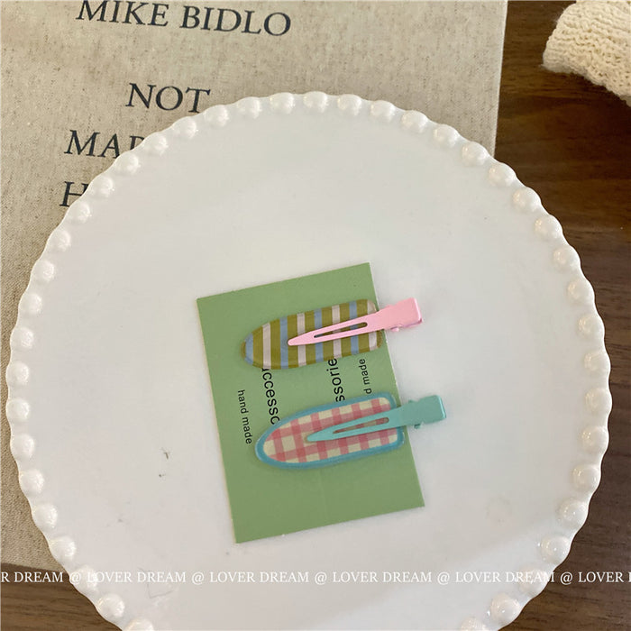 Wholesale Plaid seamless clip hair clip makeup clip bangs clip hair accessory