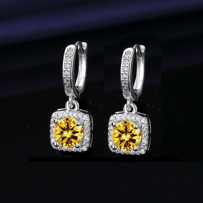Wholesale  Princess Square Simulated Moissanite Stud Earrings Fashion Accessory Gift for Resale